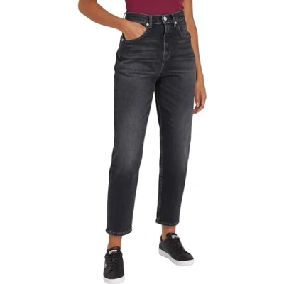Abbildung von Tommy Jeans Damen Hose Mom Tapered Fit, Blau (Denim Black), 31W/28L