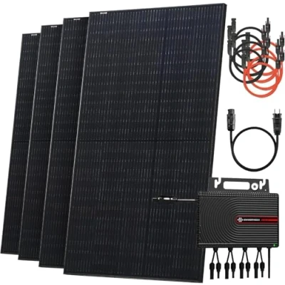 Abbildung von Solarway® Balkonkraftwerk 2000W komplett Steckdose neuester Wechselrichter Solaranlage Komplettset 500W Solarmodule &amp; Envertech Zubehör