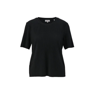 Abbildung von s.Oliver MIT Plisseefalten Tshirt print, Damen, Größe: 32, Schwarz