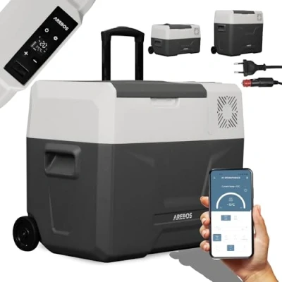 Abbildung von Arebos Kühlbox Kompressor mit Rollen elektrisch Gefrierbox APP Steuerung 27L 47L, Ablassschraube zum Wasserentfernen