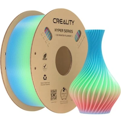 Abbildung von Creality Rainbow PLA für 3D Drucker, Drucker Filament hohe Geschwindigkeiten von 300 mm/s, Regenbogen mit langem Farbverlauf