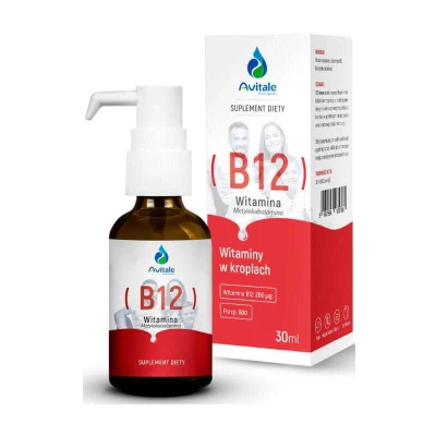 Abbildung von Vitamin B12 Tropfen Methylcobalamin 200 µg 30 ml Avitale