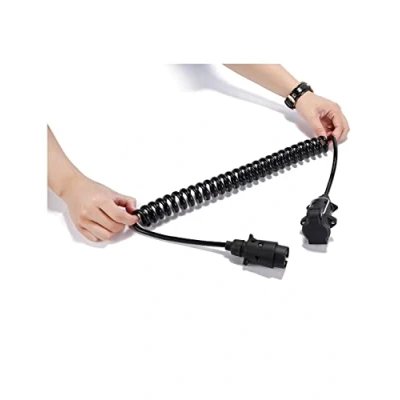 Abbildung von SPARKMOTO Spiral Anhänger Verlängerungskabel 7 Polig Adapterkabel mit Stecker Steckdose 2.6m 7Polig Spiralkabel Adapterleitung für Fahrradträger,Anhängerkabel Adapter