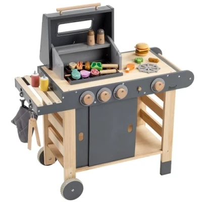Abbildung von howa Kinder Grill Maxi, BBQ aus Holz mit 25 tlg. Zubehör