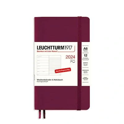 Abbildung von LEUCHTTURM1917 367795 Wochenkalender &amp; Notizbuch Pocket (A6) 2024, Softcover, Port Red, Deutsch, 12 Monate
