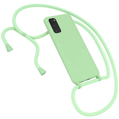 Abbildung von EAZY CASE Premium Silikon Handykette kompatibel mit Samsung Galaxy S20 / 5G Handyhülle Umhängeband, Handykordel Schutzhülle, Silikonhülle, Hülle Band, Kette für Smartphone, Hell Grün
