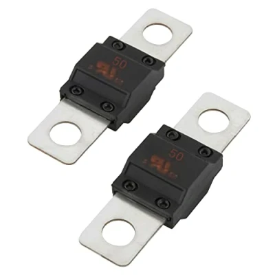 Abbildung von 2 Stück SeKi Midi Schraubsicherung Hochstromsicherung 50A Ampere bis 32V DC KFZ Auto LKW Streifensicherung