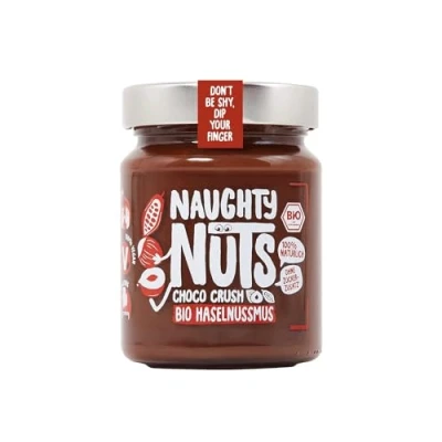 Abbildung von NAUGHTY NUTS Bio Haselnussmus Choco Crush Vegane Schokolade 100% Natürlich Ohne Palmöl &amp; Zucker Ideal Als Topping Für Müsli 250g