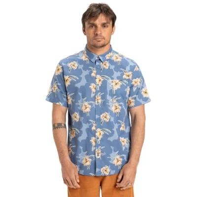 Abbildung von Quiksilver Apero MIT Kurzen ÄRMELN Hemd, Herren, Größe: XL, Blq