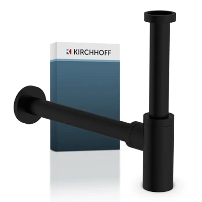 Abbildung von Kirchhoff Siphon &quot;Design Flaschensiphon inkl. Reinigungsöffnung&quot;, Röhrengeruchsverschluss für Waschbecken/Waschtische
