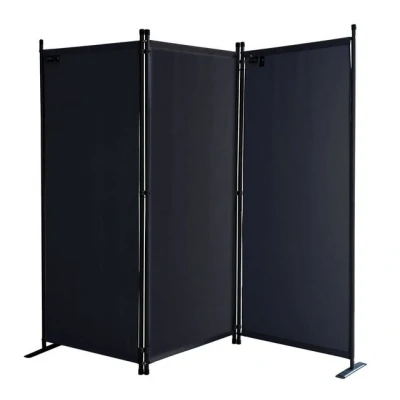 Abbildung von Quick Star Paravent 3tlg. 170x165cm Schwarz