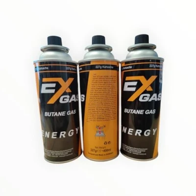 Abbildung von EXGAS, Gaskartusche, Gaskartuschen, Butan, MSF 1a Bajonett Ventil, 227g, Gaskocher, Campingkocher, Unkrautbrenner, Universaldruckgasdose, Camping, BBQ, Heimwerken, DIY (12 Kartuschen)