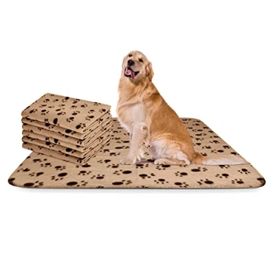 Abbildung von Nobleza 6 x Hundedecke Weiche Fleecedecke Waschbare Deck für Haustier Hunde Katzen Welpen Warme Matte, Beige, 120 * 100 cm