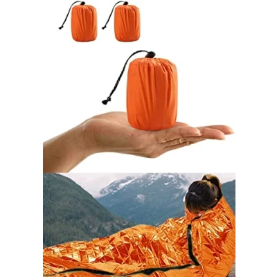 Abbildung von HONYAO Notfall Überleben Schlafsack, Survival Biwak Sack Erste Hilfe Rettungsdecken Wasserdicht Notfalldecke Ultraleicht Hitzeabweisend Kälteschutz für Outdoor Camping Wandern