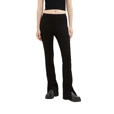 Abbildung von TOM Tailor Denim Flare WITH SLIT Stoffhose, Damen, Größe: Large, Deep black