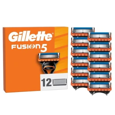 Abbildung von Gillette Fusion5, 12 Original Ersatzklingen, Rasierklingen für Herren mit größerem Gleitstreifen ein sanftes Gleiten und 5 Klingen eine unglaublich gründliche komfortable Rasur