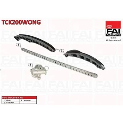 Abbildung von FAI AutoParts TCK200WONG Steuerkettensatz ohne Dichtungen, Zahnräder Simplex, Kette geräuscharm VOLKSWAGEN: Polo V Schrägheck, IV Schrägheck