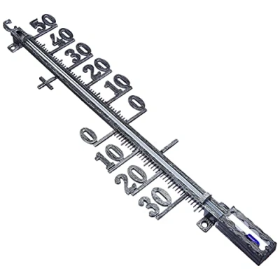 Abbildung von TFA Dostmann Analoges Außenthermometer, 12.5002.50, wetterfest, Außentemperatur, Altzinn,L 100 x B 27 H 410 mm