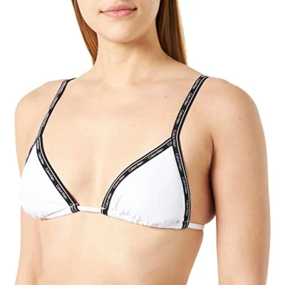 Abbildung von Calvin Klein Swimwear Triangle Bikinitop, Damen, Größe: Medium, Classic white