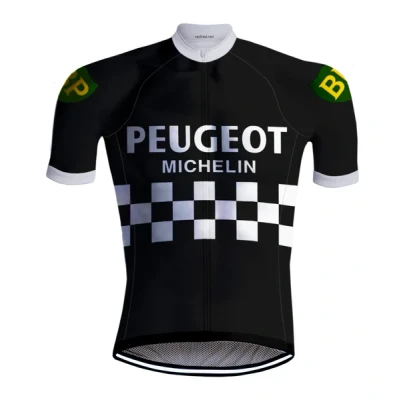 Abbildung von Retro Radtrikot Peugeot Schwarz/Weiß RedTed