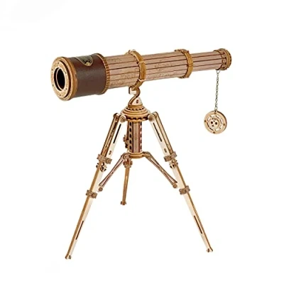 Abbildung von ROKR 3D Holzpuzzle Monokulares Teleskop Holz Modellbau Wissenschaft Geschenke für Erwachsene Kinder über 14 Jahre 314 Teilen, Monocular Telescope