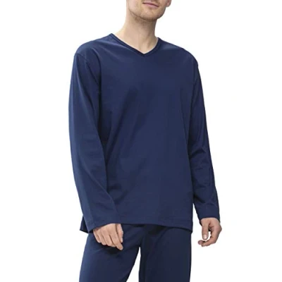 Abbildung von mey Langarmshirt Nachtwäsche Shirt, Herren, Größe: Small, Neptune