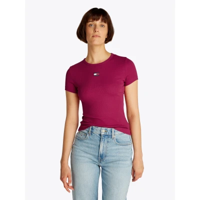 Abbildung von Tommy Jeans T Shirt TJW SLIM BADGE RIB TEE in Rippoptik