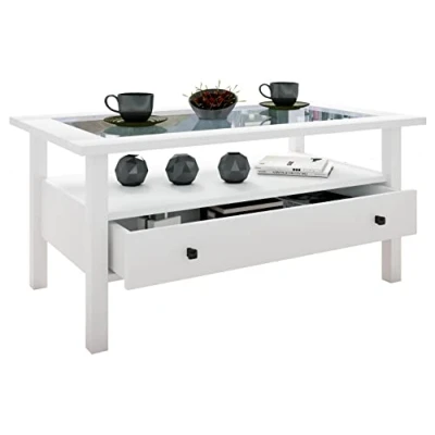 Abbildung von VCM Couchtisch Holz Sofatisch Schublade Lingis L