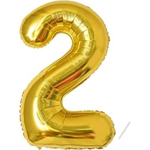 Abbildung von Geburtstag zahlen luftballon 2 jahre Gold Folienballon XXL Riesen in 40&quot; 101cm Geburtstagsdeko Ballon Zahl Deko zum .Fliegt mit Helium