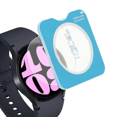 Abbildung von kwmobile 2X Schutzglas kompatibel mit Samsung Galaxy Watch 6 40mm Folie Hart Glas Schutzfolie für Smartwatch Displayschutz Fitness Tracker Transparent