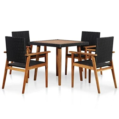 Abbildung von vidaXL Gartenmöbel 5 TLG. Poly Rattan Gartenset Sitzgruppe Gartengarnitur