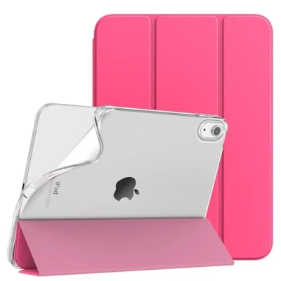 Abbildung von TiMOVO Hülle Kompatibel mit iPad 10 Generation 10,9 Zoll 2022, Dreifach Gefaltet PU Leder Schutzhülle Weich TPU Rückhülle, Auto Schlaf/Aufwach Case für 10, Helles Rosa
