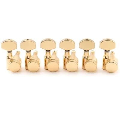 Abbildung von Musiclily Pro 6 in Line 1 Pin Gitarren Locking Mechaniken Gitarre Tuners Stimmwirbel für SQ Strat Tele Style E Gitarre, Gold