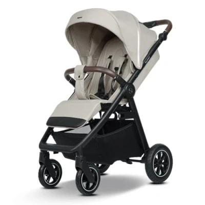 Abbildung von my junior® PLIA² AIR großer Komfortbuggy mit Luftreifen, Einhand Faltmechanismus, einstellbare Federung, XXL Einkaufskorb &amp; Verdeck, Belüftung, inkl. Getränkehalter + Tragegurt (Desert Bloom)