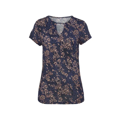 Abbildung von Vivance Kurzarmshirt, mit Alloverdruck Cut out, figurbetontes T Shirt