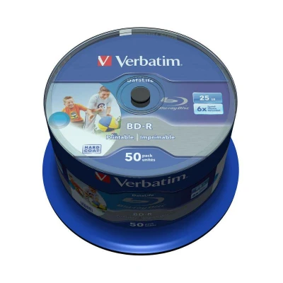 Abbildung von BD R 25GB VERBATIM Datalife Blu Ray printable 6x Cakebox 50 Stück