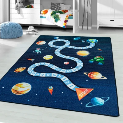 Abbildung von Ayyildiz Teppiche Kinderteppich &quot;PLAY 2910&quot;, rechteckig, robuster Kurzflor,Weltall, Zahlen Spiele Hüpf Teppich,Kinderzimmer
