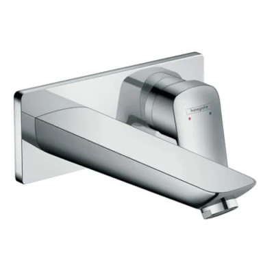 Abbildung von hansgrohe Waschtischarmatur &quot;Logis&quot;, Unterputz für Wandmontage mit Auslauf 19,5cm, chrom