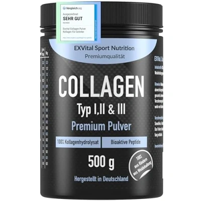 Abbildung von Collagen Pulver, Kollagen Hydrolysat Peptide, Typ 1, 2 &amp; 3 500 g