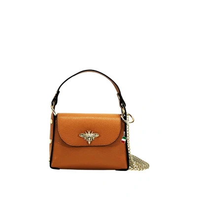 Abbildung von Florence Umhängetasche Tasche hellbraun tan Leder (Umhängetasche), Damen Echtes Leder, hellbraun, ca. 14cm hoch