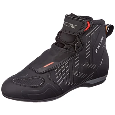 Abbildung von TCX R04D Waterproof, Herren Motorradschuhe, Wasserdicht Zertifiziert mit T DRY Membran, Schnürsenkel und Klettverschluss, Obermaterial aus Mesh Hot Melt Beschichtung, Schwarz