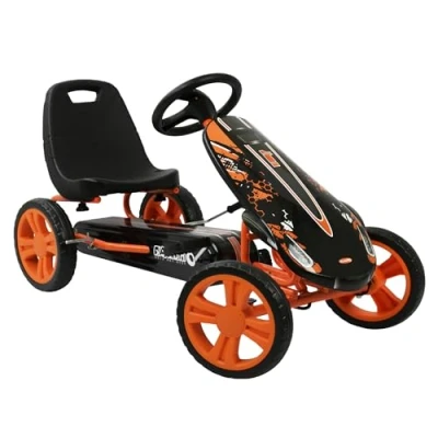 Abbildung von Hauck Tretfahrzeug Speedster Orange, Pedal Gokart &amp; Tretauto mit verstellbarem Schalensitz (4 8 Jahre)
