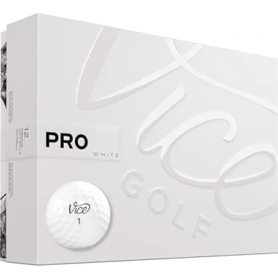 Abbildung von VICE Golf Pro White 2020 12 Bälle Eigenschaften: 3 Piece Cast Urethan, maximale Kontrolle, hoher Spin im Kurzspiel Mehr Farben: Neon Lime/Red Profil: Für fortgeschrittene Golfer