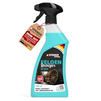 Abbildung von SPRINGER RX5000 Felgenreiniger 750ml Made in Germany Felgenspray säurefrei &amp; materialschonend Gut haftende Gel Formel Mit Wirkindikator Für alle Felgen