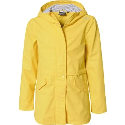 Abbildung von CMP Kinder Regenjacke mit fester Kapuze, Gelb, 176