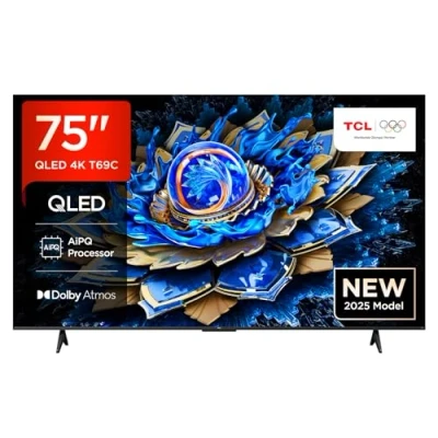 Abbildung von TCL 75T69C 75 Zoll QLED, Direct LED TV, 4K HDR Smart Google TV (Dolby Vision &amp; Atmos, Game Master, Motion Clarity, Kompatibel mit Assistant Alexa)