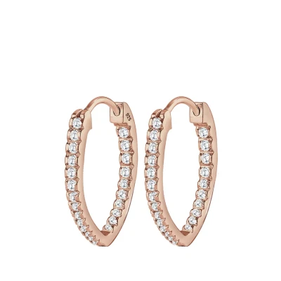 Abbildung von Elli Ohrringe Damen Oval Creolen mit Zirkonia in 925 Sterling Silber rosé vergoldet