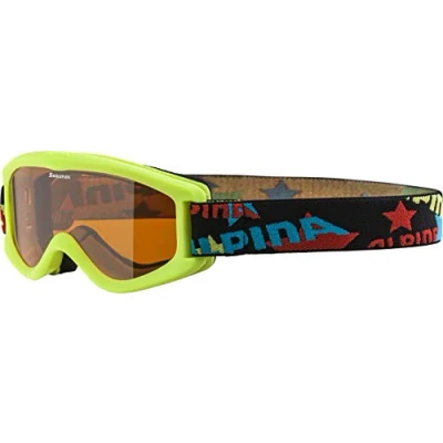 Abbildung von ALPINA CARVY 2.0 Beschlagfreie, Extrem Robuste &amp; Bruchsichere Skibrille Mit 100% UV Schutz Für Kinder, lime matt, One Size