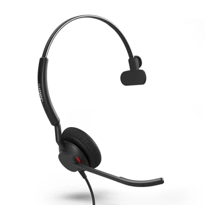 Abbildung von Jabra Engage 50 II schnurgebundenes Mono Headset mit geräuschunterdrückender 3 Mic Technologie und USB C Kabel, Ultraleicht Allen führenden UC Plattformen wie Zoom &amp; Unify kompatibel Schwarz
