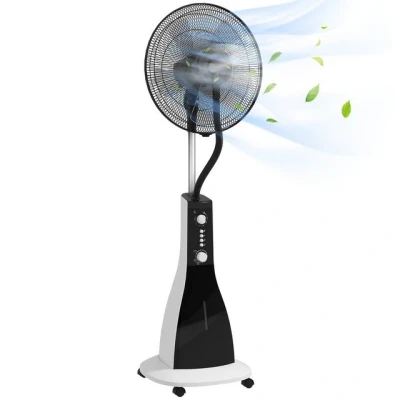 Abbildung von Standventilator mit Wasser, Ventilator Nebelfunktion, 3 Modi, Schwarz